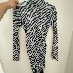 Nasty Gal zebra mesh dress